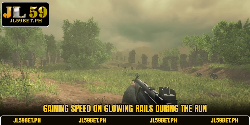 Gaining speed on glowing rails during the run