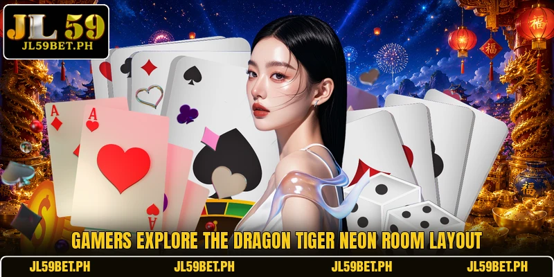 Gamers explore the Dragon Tiger Neon Room layout