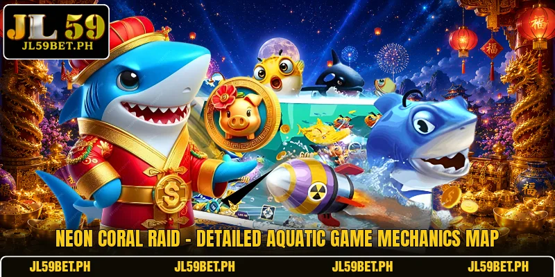 Neon Coral Raid - Detailed Aquatic Game Mechanics Map