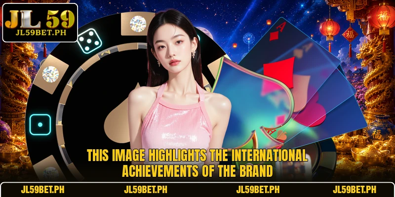 This image highlights the international achievements of the brand